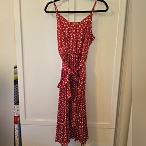 Floral Red Tank Dress